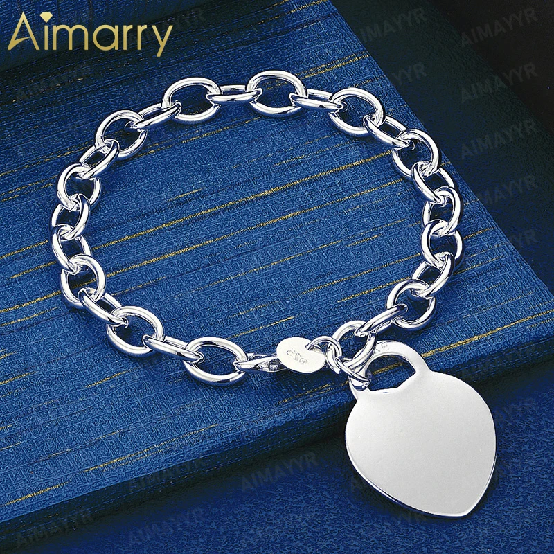 925 Sterling Silver Simple Smooth Love Lock Bracelet for Women's Parties Banquets Weddings High-quality Fashion Jewelry