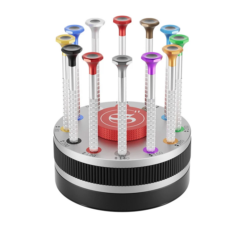 

12PCS Alloy Precision Screwdriver Set Watch Repair Tool Kit for Watchmaker Phillips Cross Screwdrivers Tools with Rotatable Base