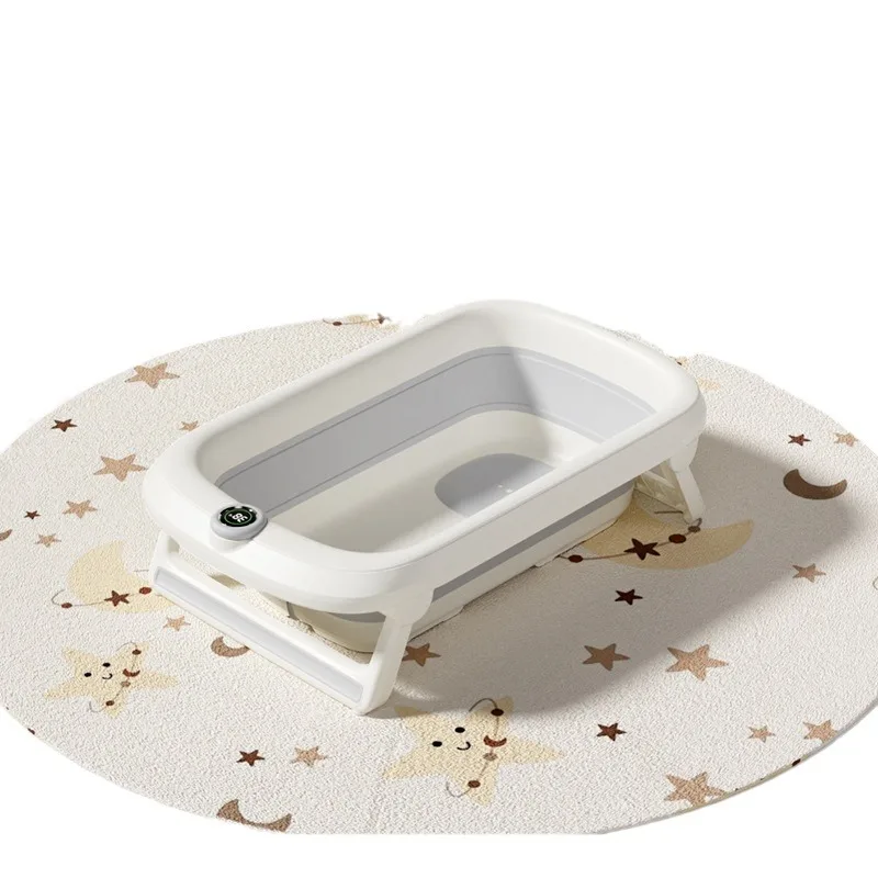 

Baby bath can sit and lie down, folding large temperature-sensitive
