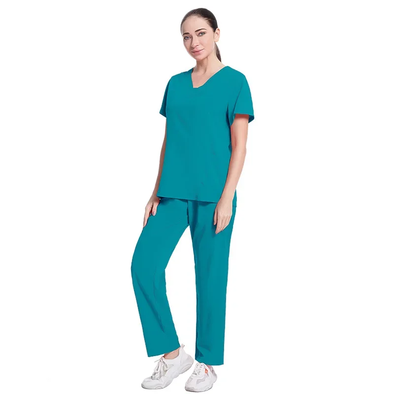 Stretch Vrouwen Medische Scrubs Zet Ziekenhuis Werk Uniformen Verpleegkundige Jassen Accessoires Tandheelkundige Kliniek Schoonheidssalon Werkkleding