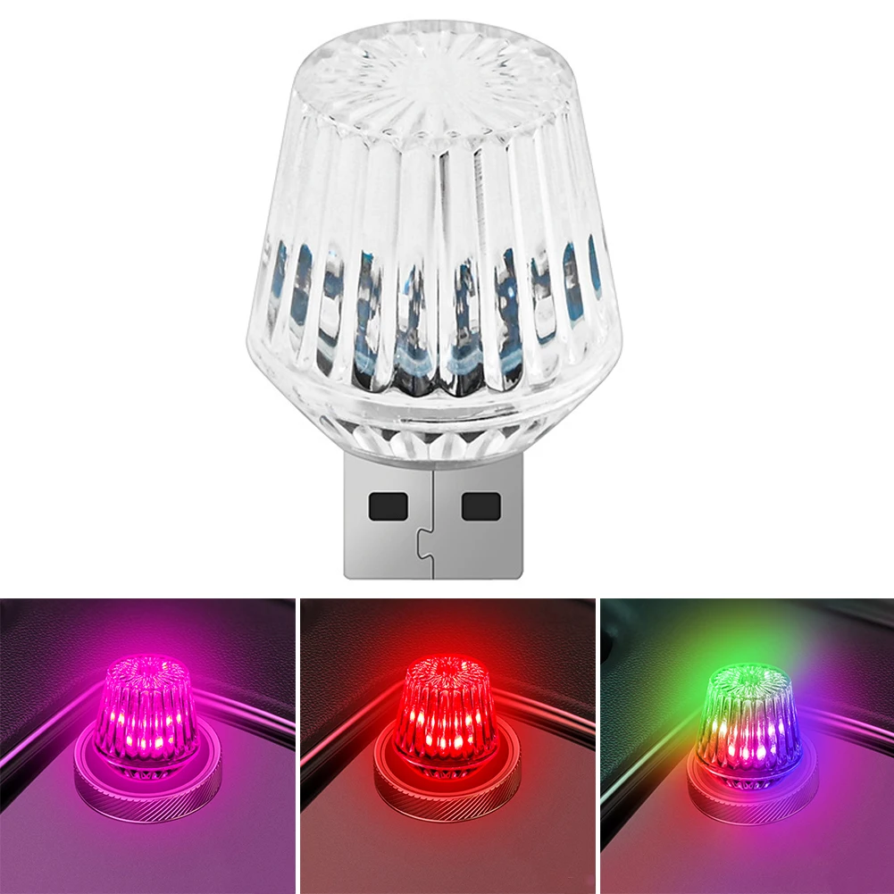 Auto Interior Led Car Mini USB LED Atmosphere Lights For Party Ambient Modeling Automotive PortablePlug Play Decorative Lamp