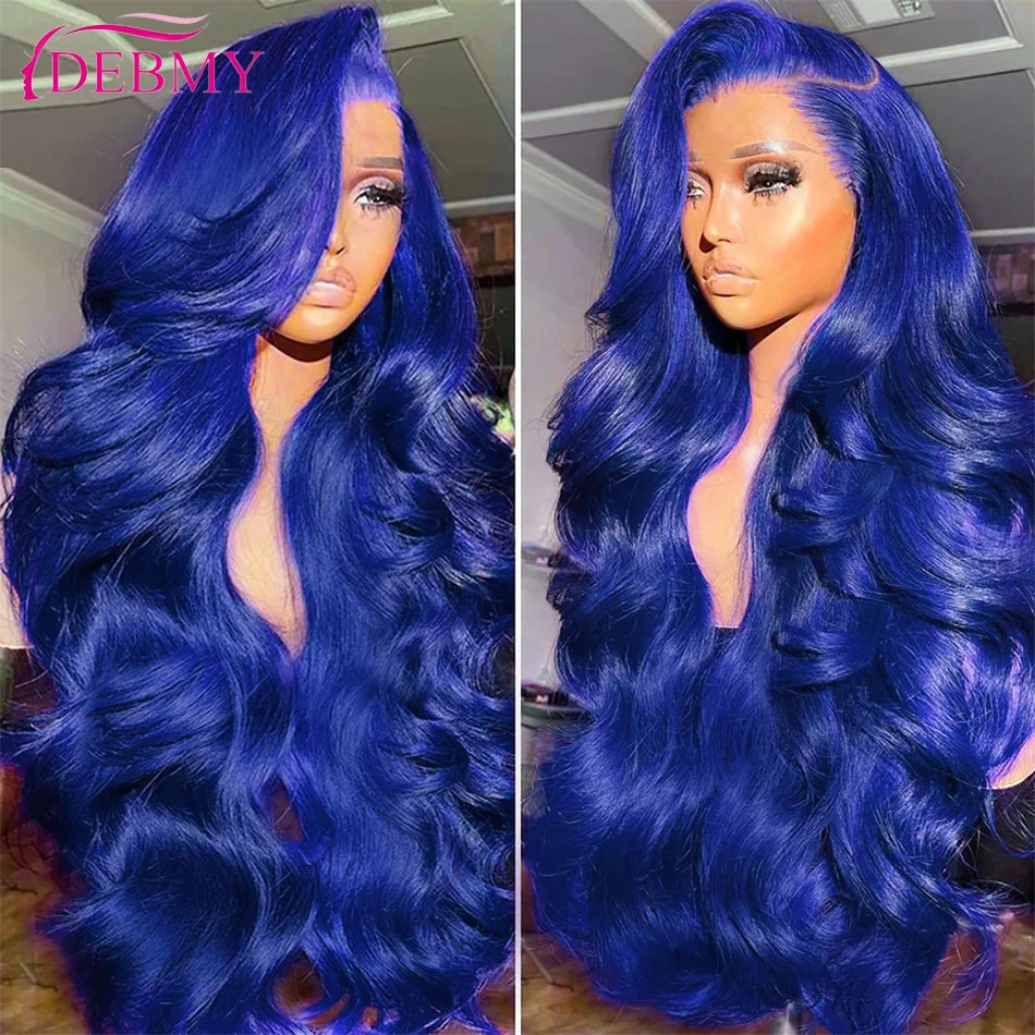 

Navy Blue 13X6 Body Wave HD Lace Front Wig 100% Human Hair Wigs On Clearance Sale 30 Inch Glueless Lace Frontal Wig Pre Plucked