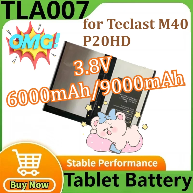 

Replacement Battery TLA007 for Teclast M40 P20HD 5 Lines Portable Power Bank Tablet Battery 3.8V 6000mAh/9000mAh