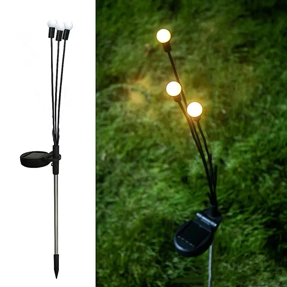 Three Headed Firefly Solar Outdoor Waterproof Firefly Lamp Courtyard Garden Layout Atmosphere Decoration Creative Outdoor Lawn