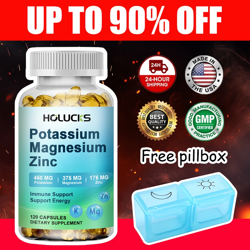 

Высокопоглощающая калийно-магниевая цинковая добавка, для метаболизма, защиты от иммунитета и жизненной силы, качества настроения и сна, без GMO