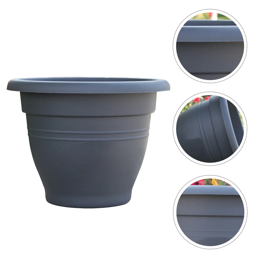 

3Pcs Plastic Flower Pots Resin Planters Indoor Outdoor Balcony Garden Flower Holders Breathable Drainage Holes Simple Elegant