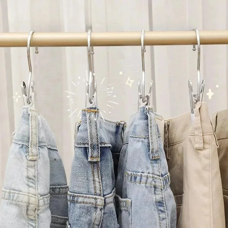 걸이가 있는 스테인리스 스틸 의류 클립, 옷핀, 의류 페그, 휴대용 옷장 걸이, 정리함 행어