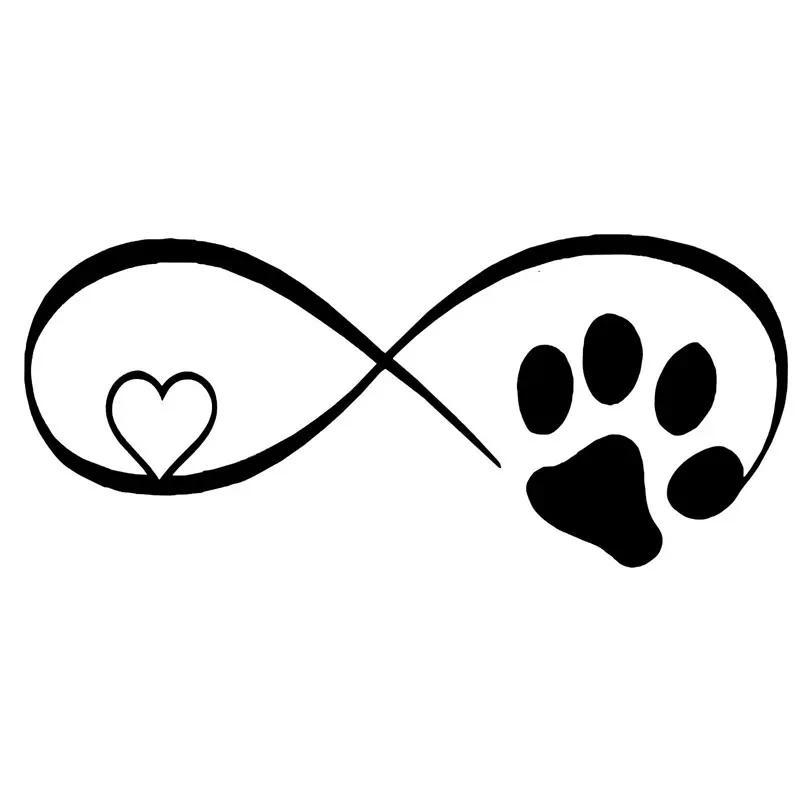 Car sticker Dog Cat Paw Love Car Window Decorative Stickers Creative Fashion Cartoon Decals Black/Sliver PVC 15cm