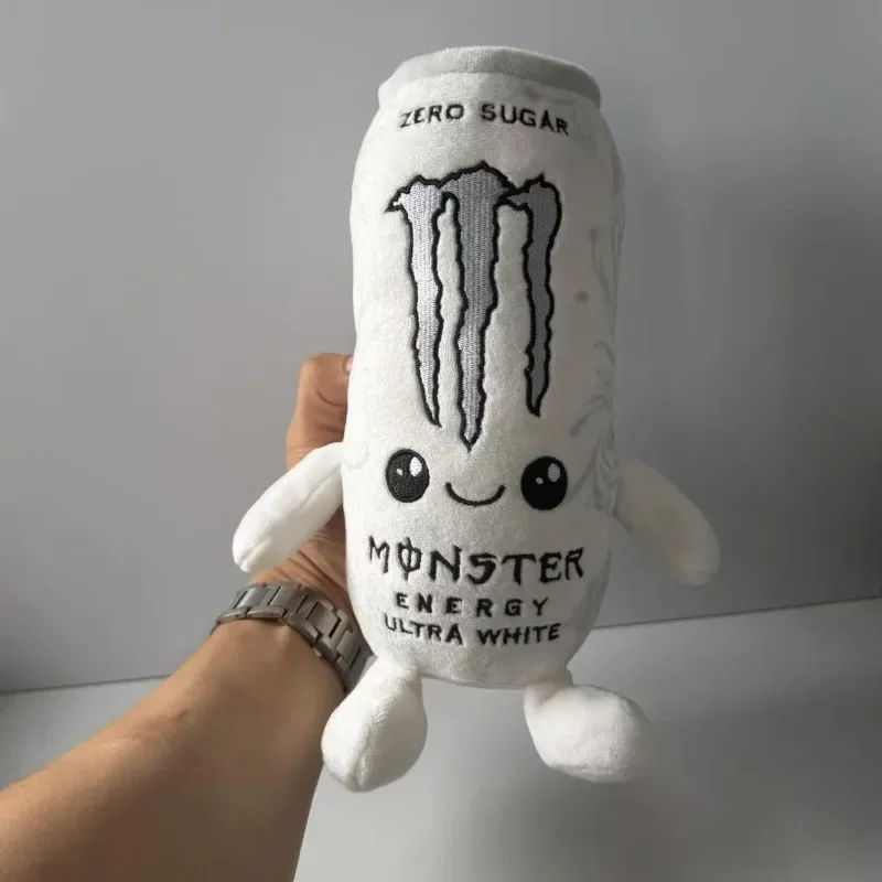 Nueva Bebida Energética Monster Blanca Sin Azúcar y Cero Calorías, Figura de Peluche Simulando una Lata de Aluminio, Regalo de Cumpleaños