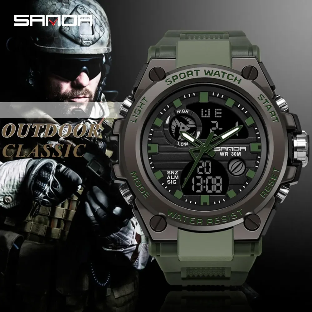 

SANDA Brand Multi-functional Men’s Digital Watch Military Watch Fashion Waterproof Electronic Watch Men 2020 Relogios