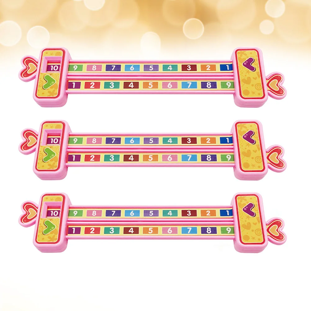 3Pcs Addition Subtraction Ruler Scientific Design Easy Use Thick Flexible Numbers Matching Ruler Early Education Math Learning