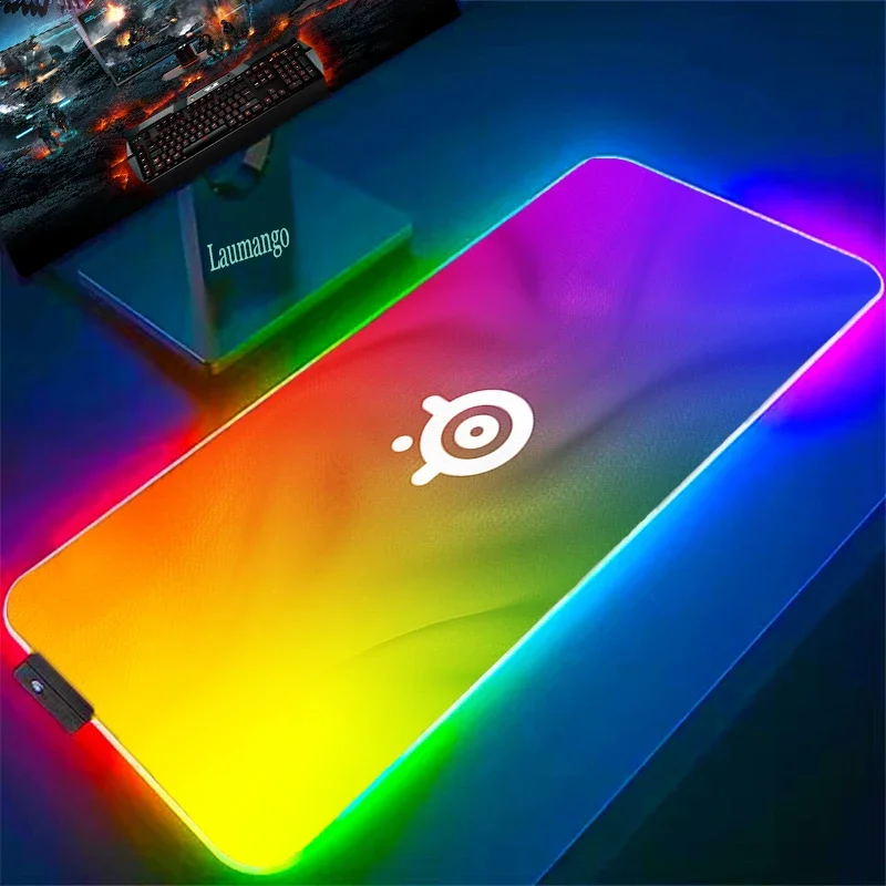 

Steelseries Large RGB LED Mouse Pads Game Pad Gamer Keyboard Gaming Laptop Mat Anime Mousepad Xl Diy Data Frog Carpets Cs Go