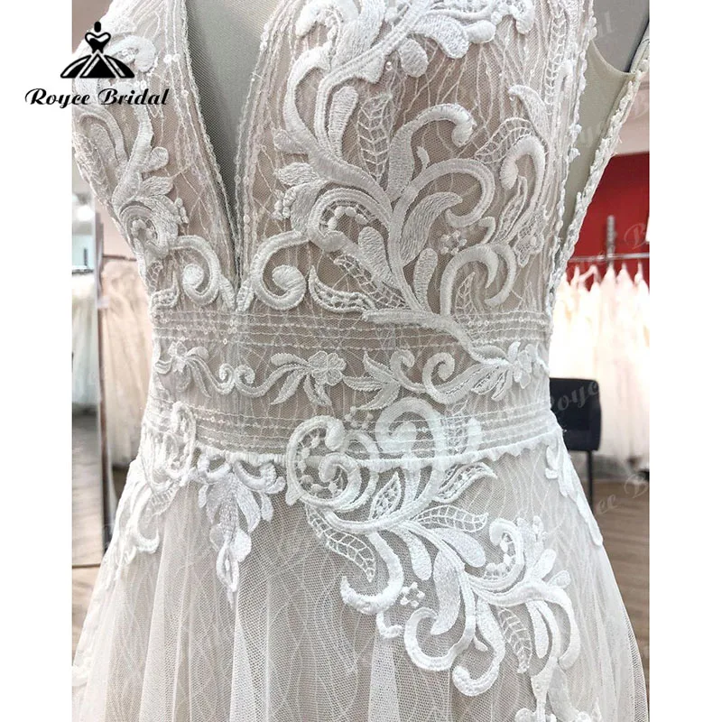 Blush Pink Wedding Dress with V Neck Lace Appliques Backless 2022 Vestidos de Fiesta de Noche Sleeveless Reception Party Dress