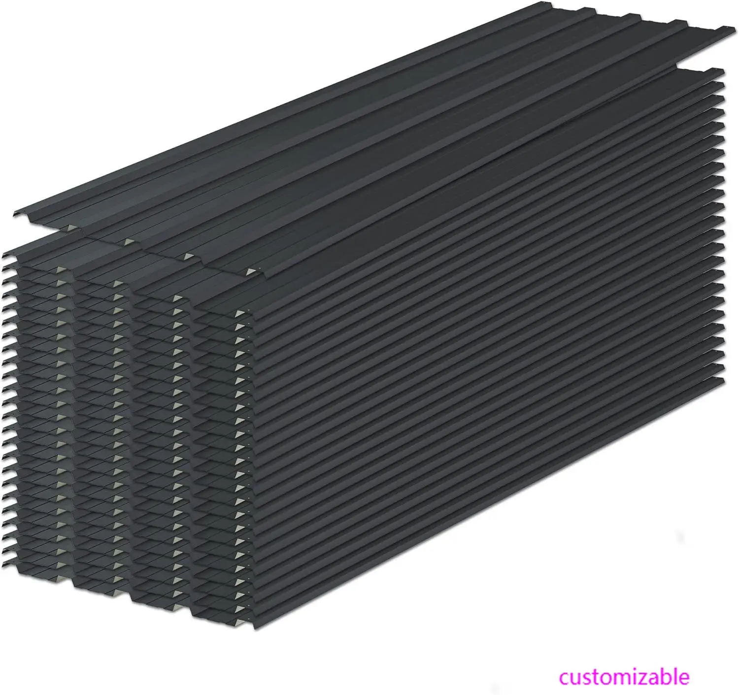 ألواح سقف 15 قطعة L73.2 × W16.77 بوصة من الفولاذ المجلفن، ألواح تسقيف معدنية مموجة من القصدير غطاء علوي شرفة شرفة شديدة التحمل #1