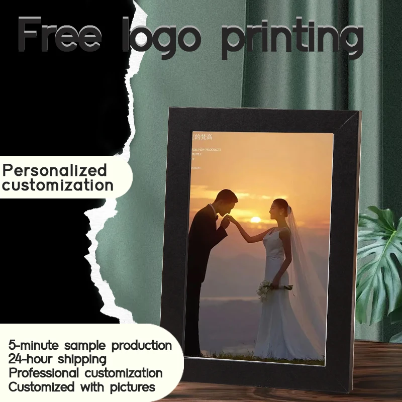 Free customization of solid wood photo frames, photo printing decorations, family photos, wedding dresses, and personal photos