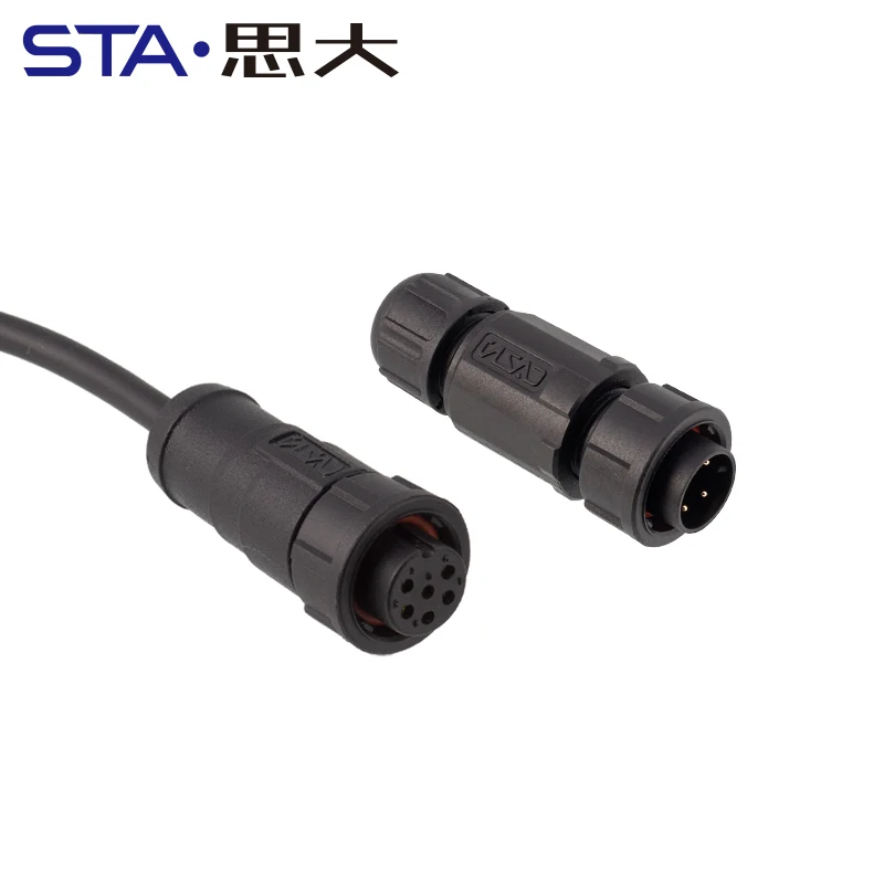 E10 Replace LTW Middle Size Male Female Plugs For Led Light Bayonet Waterproof Electrical Cable Connector 2 3 4 5 6 7 8 10 12Pin