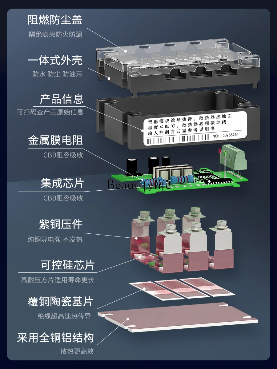 Single-Phase Three-Phase Silicon Controlled AC Voltage Regulating Module Silicon Controlled Electric Regulator Solid State Relay