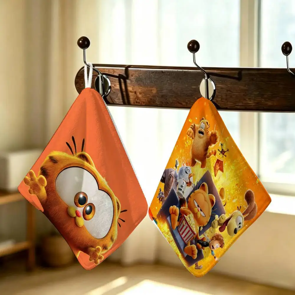 cartoon Household Hanging Towel Polyester Cotton G-GarfieldS Hand Wiping Towel Sturdy For Bathroom Bedroom