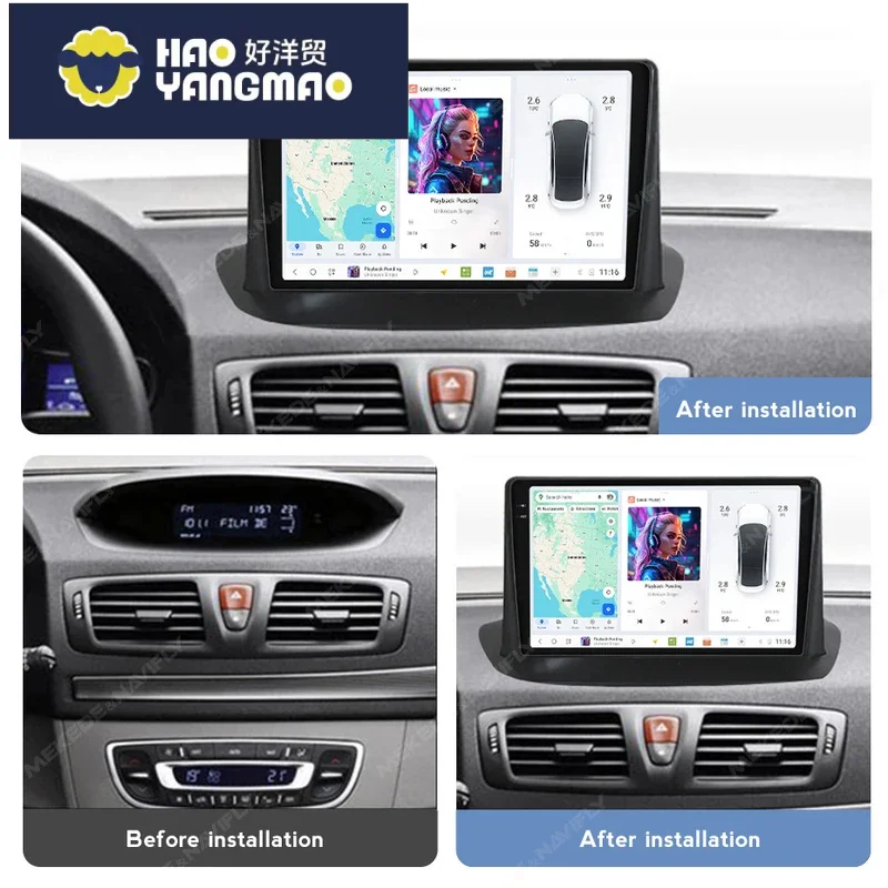 Suitable for MEKEDE DUDU7 Android Newest System -play Car Radio 12+512G Touch 2k Screen For Renault Megane 3 2008-2014