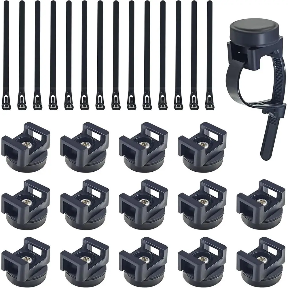 

15pcs Black Magnetic Cable Ties, Wire Holder Clips for Cable Management and Organization