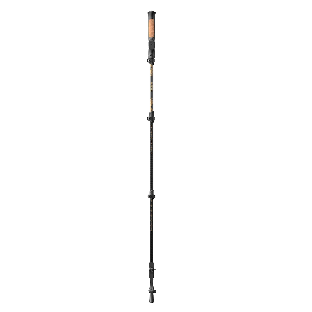 Telesin 3-in-1 Carbon Fiber Selfie Stick Multifunctional Hiking Trekking Pole with Hidden Tripod and 10M Bluetooth Remote