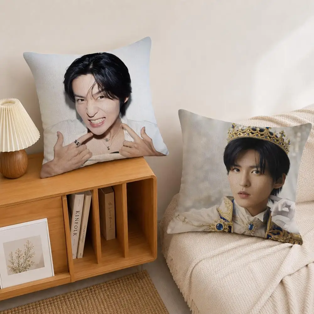 K-pop Meguro Ren Cushion Cover Natural Linen Pillowcase Set, All-in-One Decor for Sofa, Bedroom & Chair