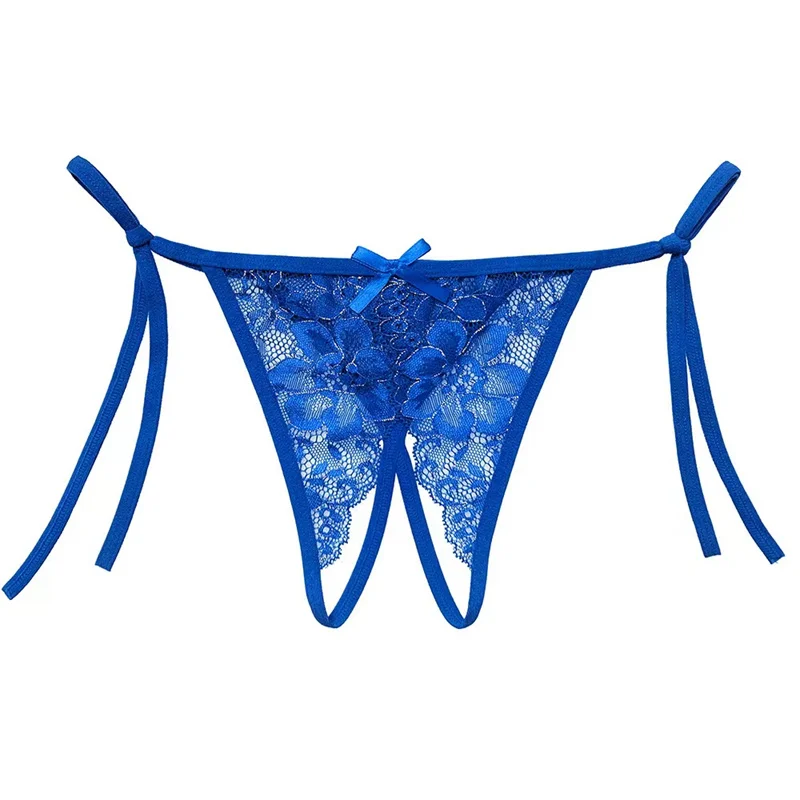 Bragas de encaje para mujer, de tiro bajo, encantadoras, con tiras ajustables, estilo "Pure Desire", tanga de red roja.