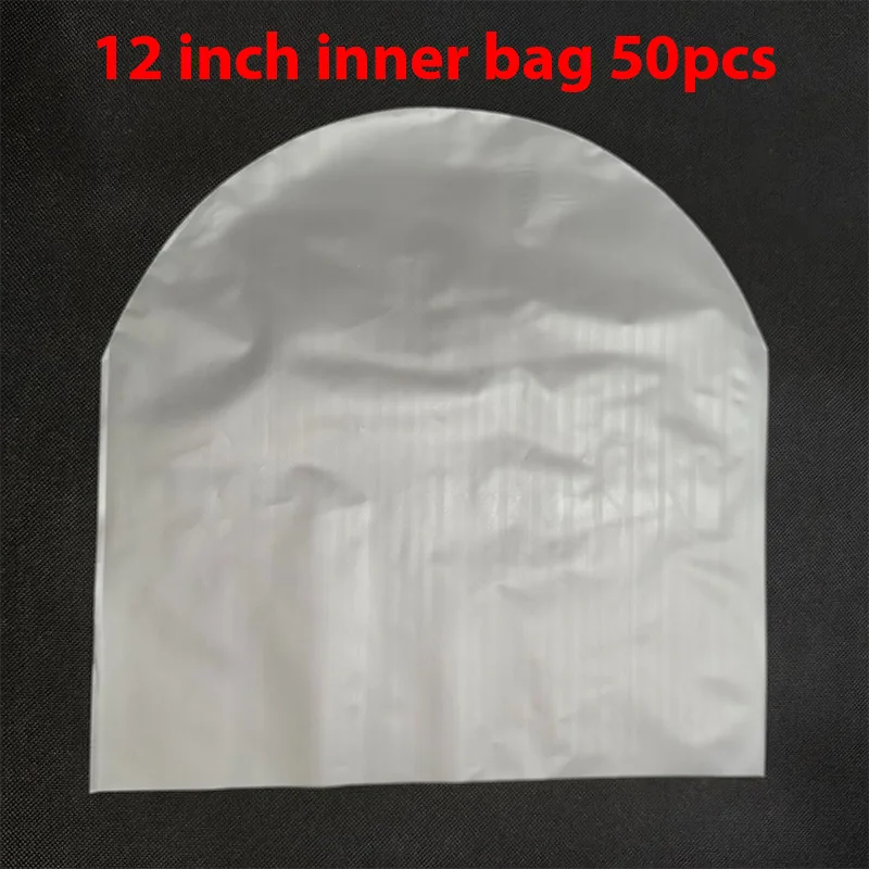 HDPE beschermzakken voor vinylplaten, antistatisch, OPP-kunststof, binnenhoezen, verdikte 8 zijde voor audioopslag, 12 inch, 50 stuks