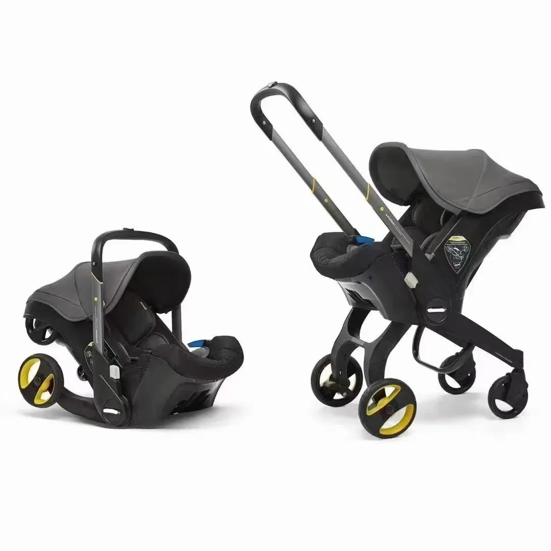 Passeggino 4-in-1 passeggino da viaggio pieghevole ad alto paesaggio seggiolino multifunzionale a due vie passeggino a quattro ruote