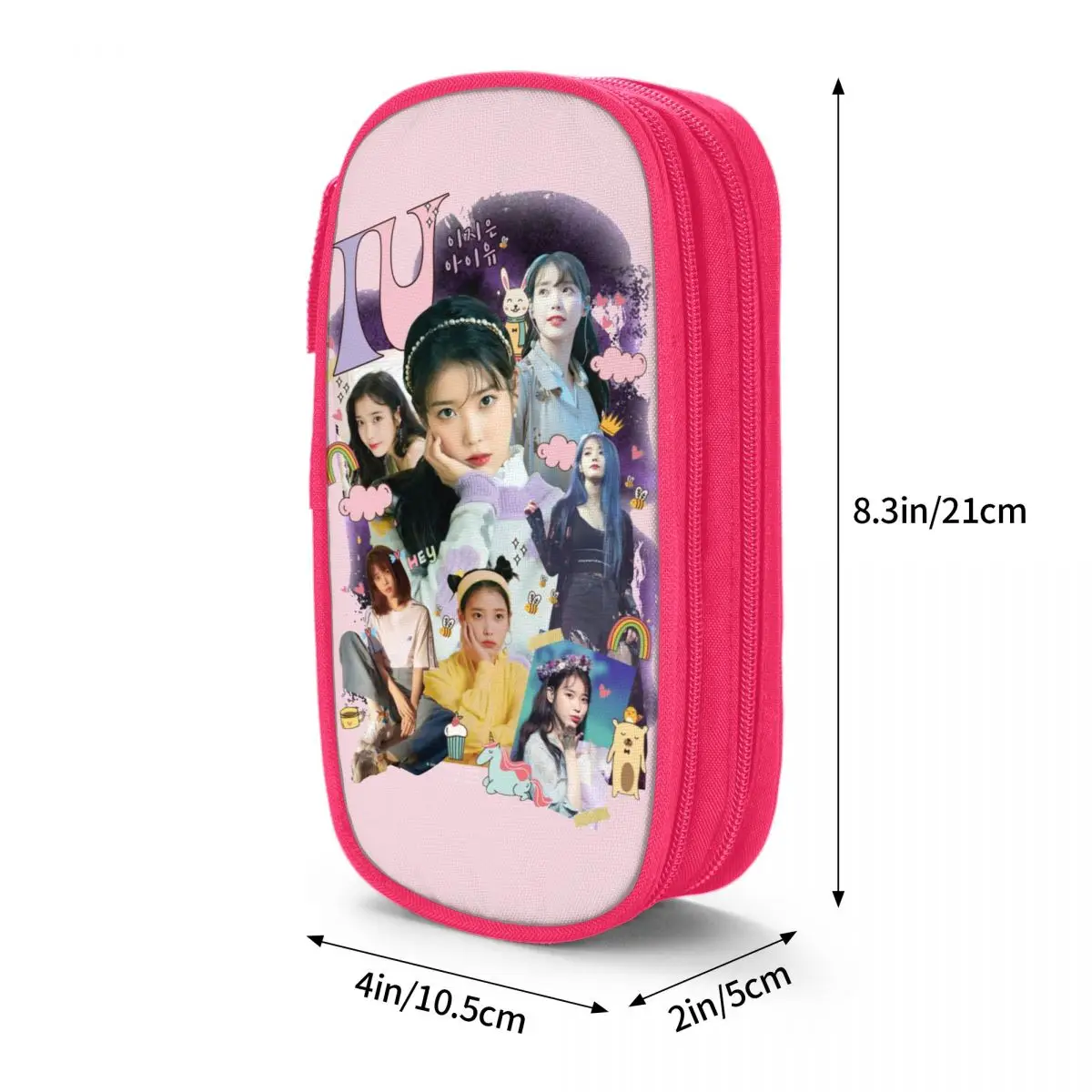 Imagem -06 - Kpop Música Lápis Cases Cute Pen Holder Grande Bolsa de Armazenamento Material Escolar Papelaria Presentes Meninos e Meninas iu