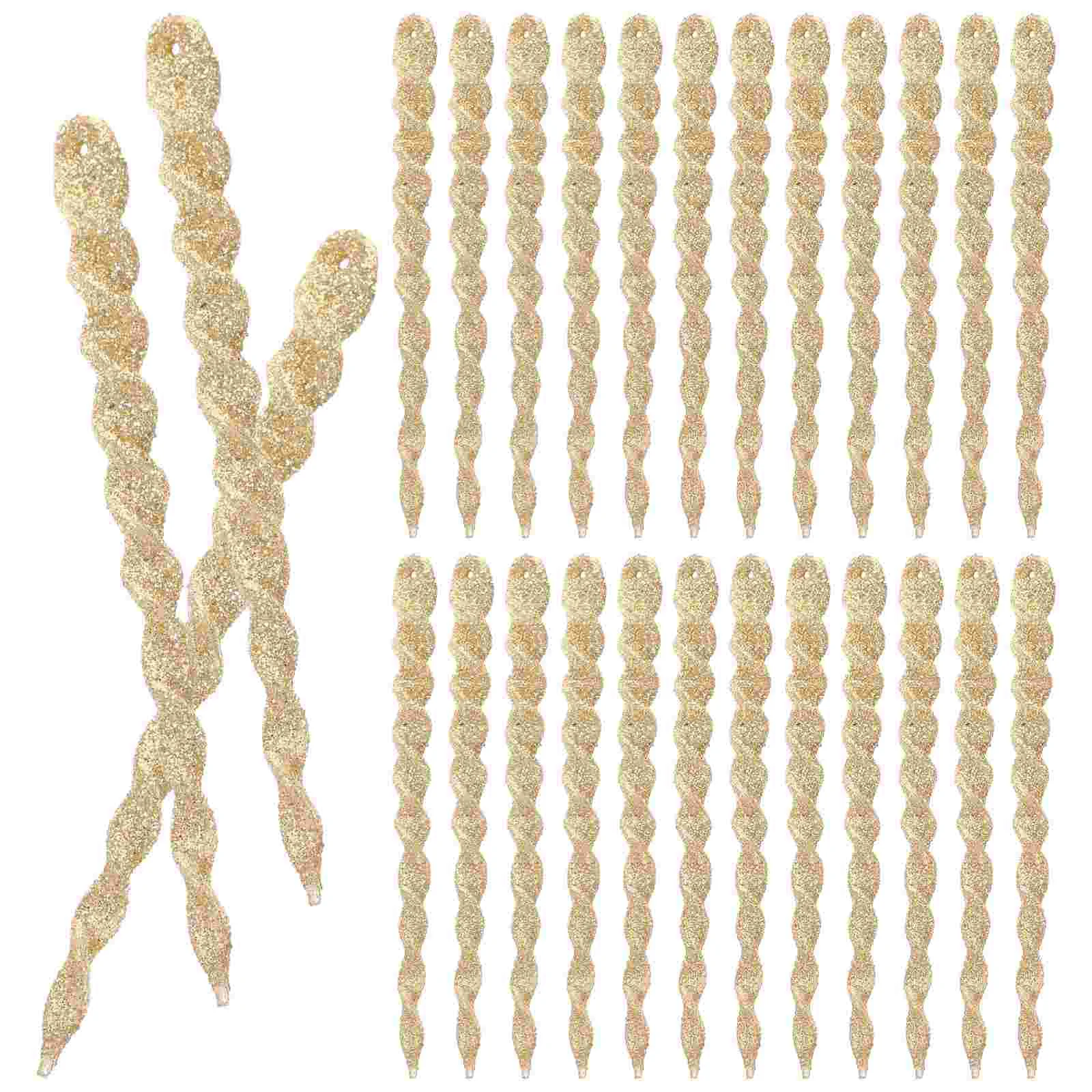 

60 Pcs Onion Powder Ice Snow Needle Christmas Tree Hanging Ornaments Pendants Party Office Decorations Decors Plastic