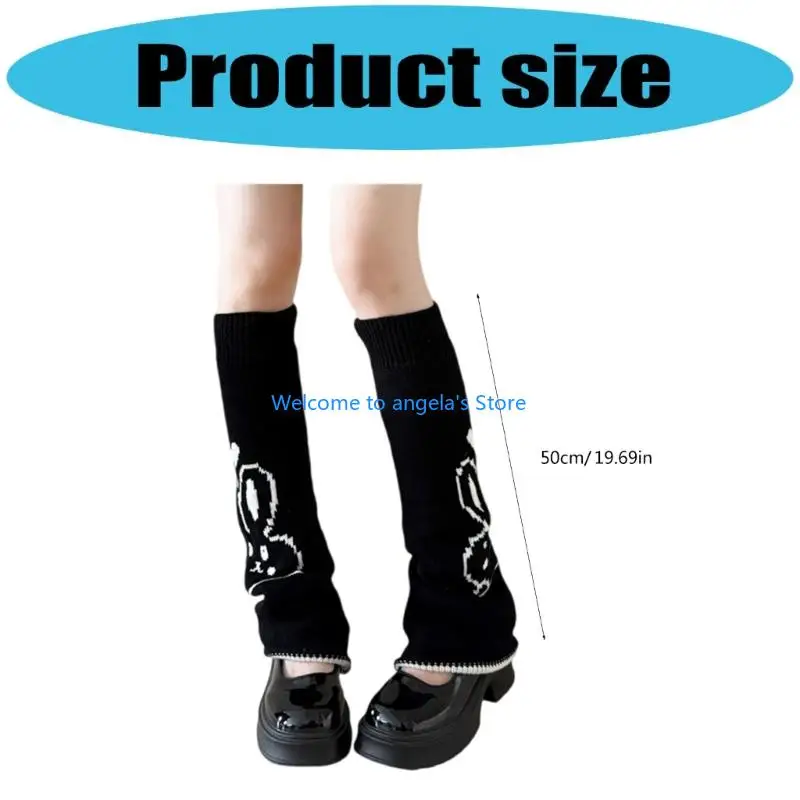 X4YC Calentadores piernas peludos y cálidos para invierno, bonitos calcetines elásticos con detalle conejo, cómodos largos