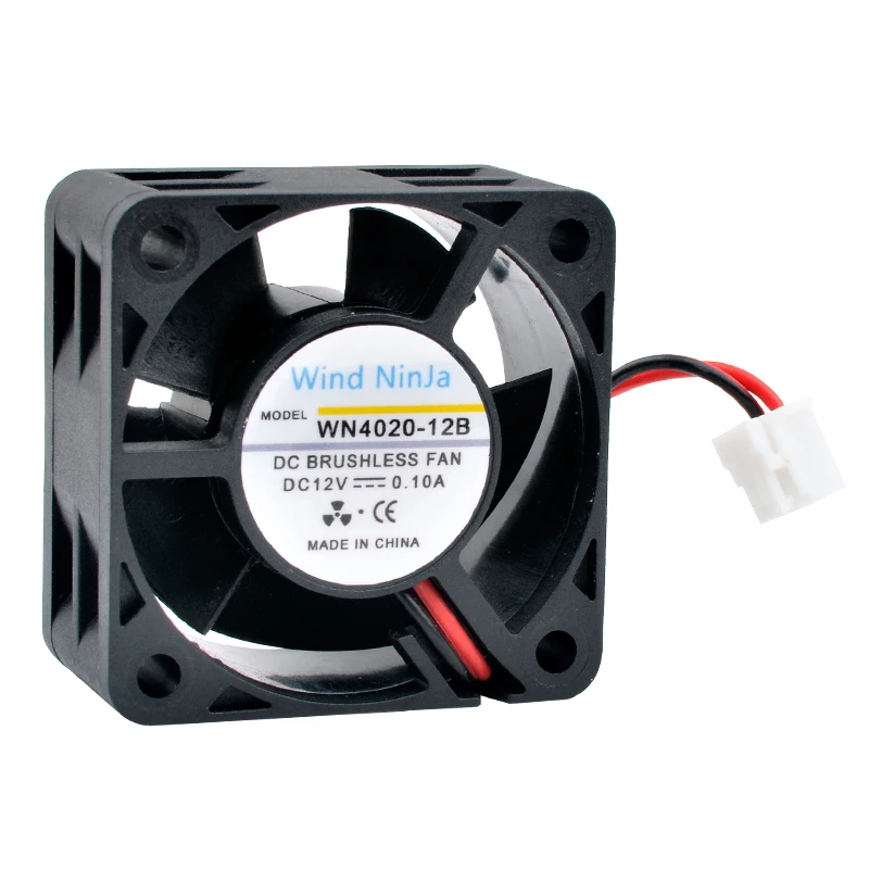 WN4020-12B 4cm 40mm fan 40x40x20mm DC12V 0.06A 0.10A 2pin 6500/8500rpm Dual Ball Bearing Cooling Fan for Chassis 1U Power Supply