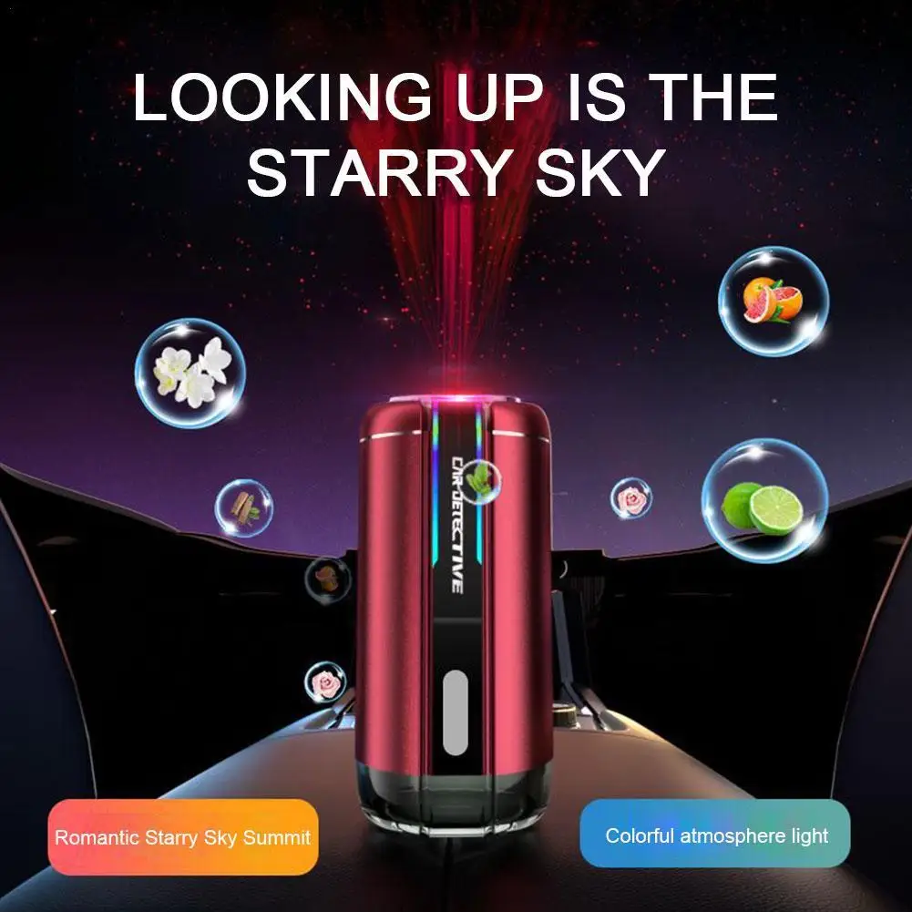 Car Air Refresher aromatherapy with LED amibent light and starry sky light Home aromatherapy diffuser Car fragrance perfume