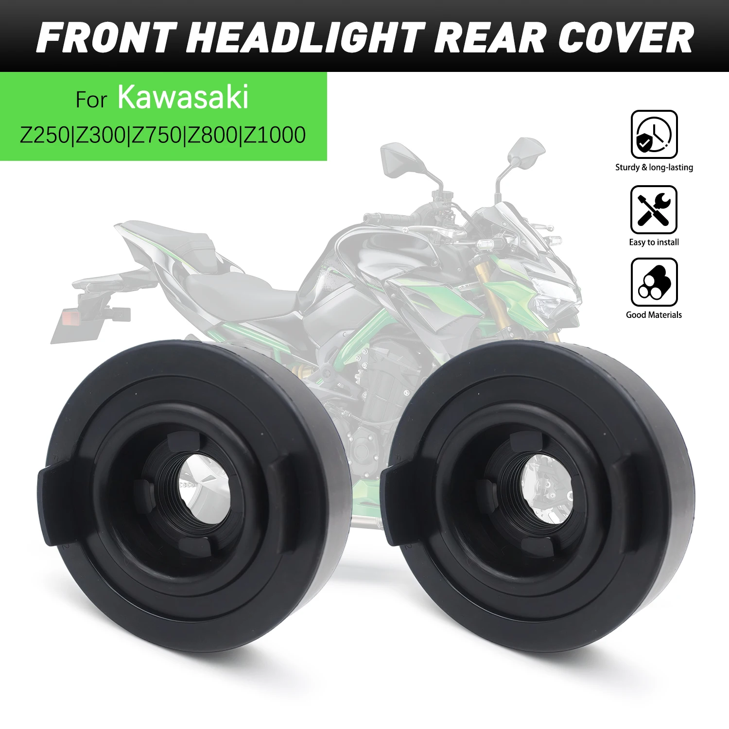 

Headlight Dust Cover Cap Headlight Rubber Dust Boots For Kawasaki Z1000 2003-2013 Z250 Z300 2013-2017 Z750 2004-2012 Z800 2013