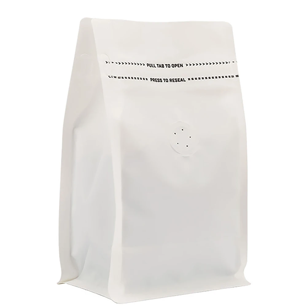 

100pcs Eco-Friendly 100% Recyclable 8Oz 250g White Coffee Bean Powder Food Tea Zipper Doypack Packaging Bag with Valve