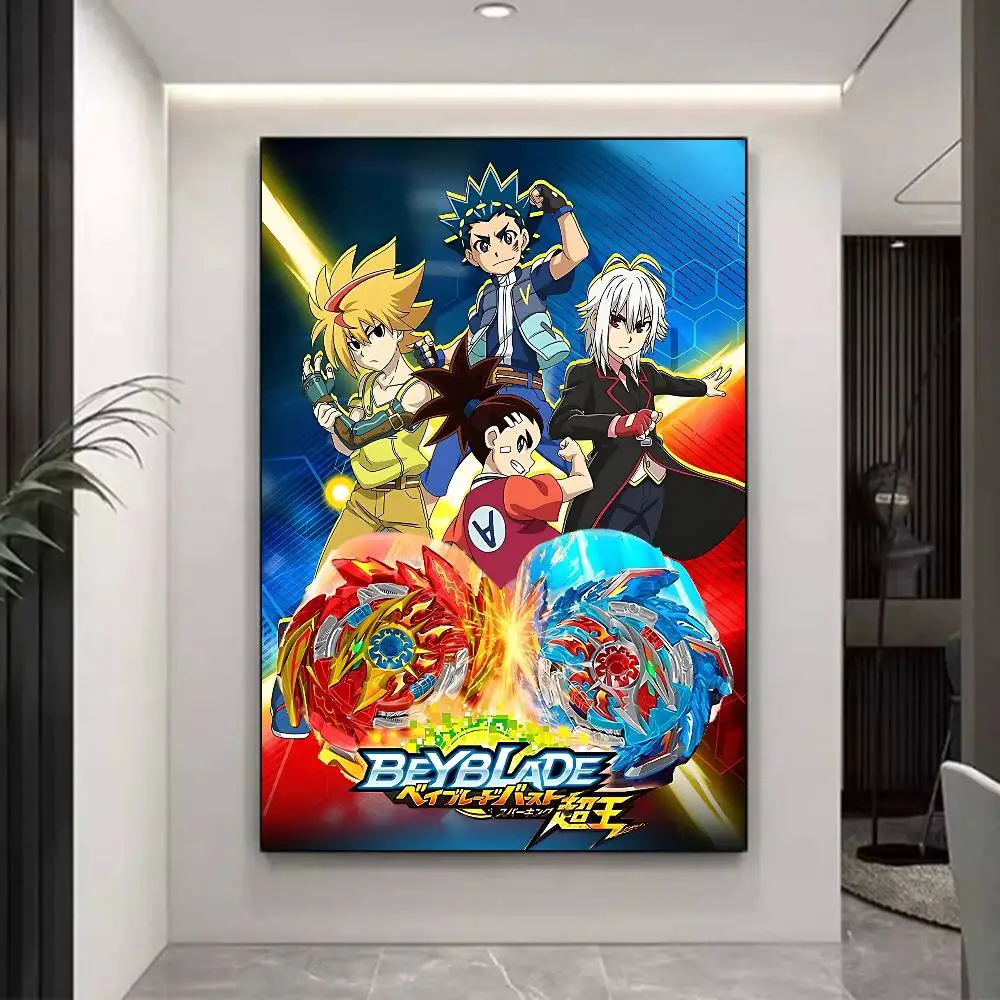 Cool B-Beyblade Burst Anime DIY Sticky Poster Fancy Wall Sticker For Living Room Bar Decoration Wall Decor