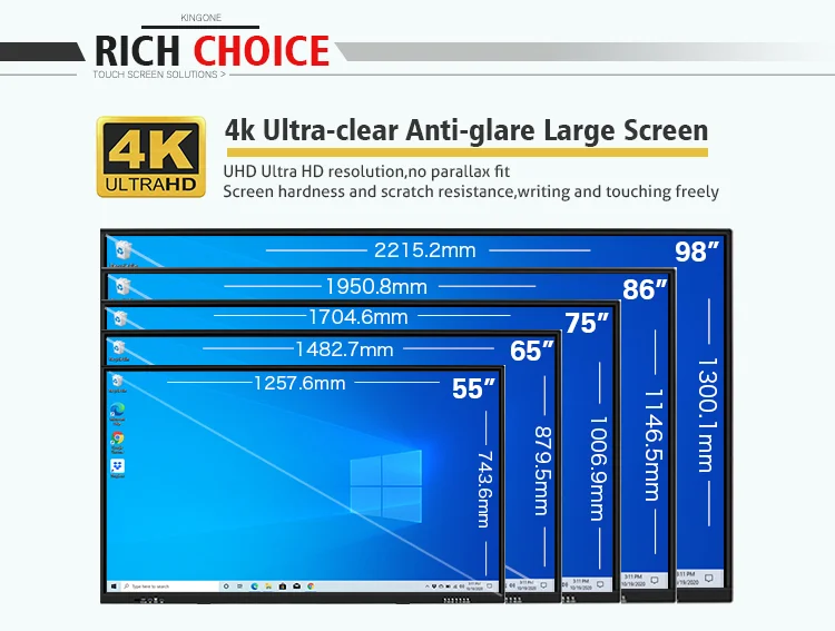Factory price 86 inches tempered glass large size classroom school digital touch screen interactive digital whiteboard