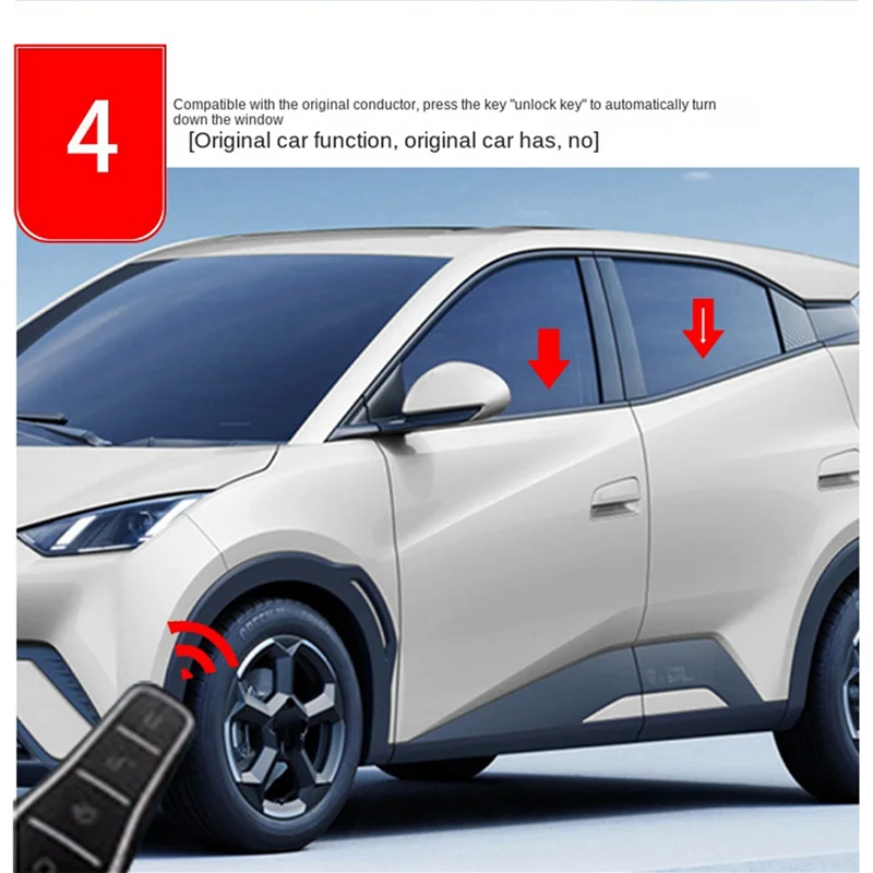2X ل BYD دولفين 2023-2024 سيارة التلقائي منظم للنوافذ obd التوصيل أقرب وحدة نافذة رفع #4