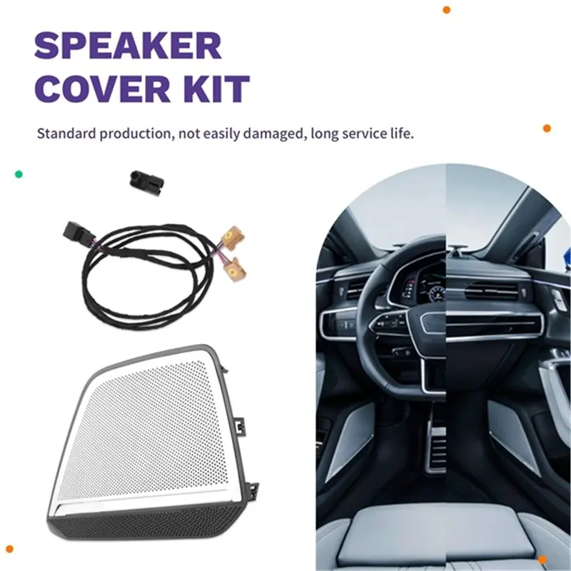 Car Speaker Cover Accessories For A6 C8 A7 Door Trim Panel 30 Colors LED Light Emission Speaker Cover-Y79A