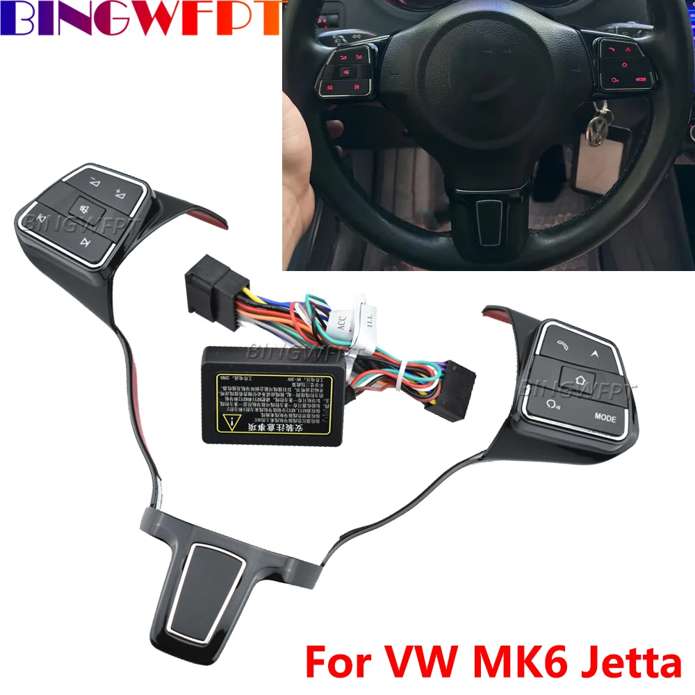 Steering Wheel Button Switch Hubs Volume Button Audio Switch Phone GPS For VW MK6 Jetta Polo Passat Bora Sagitar Golf 2010-2012
