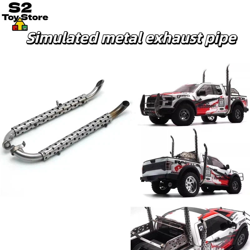 D1RC Metal Exhaust Pipe 1:10 RC Car Upgrade Parts For KM3 Short Course Truck Raptor F150 Crawler Modified Accessory