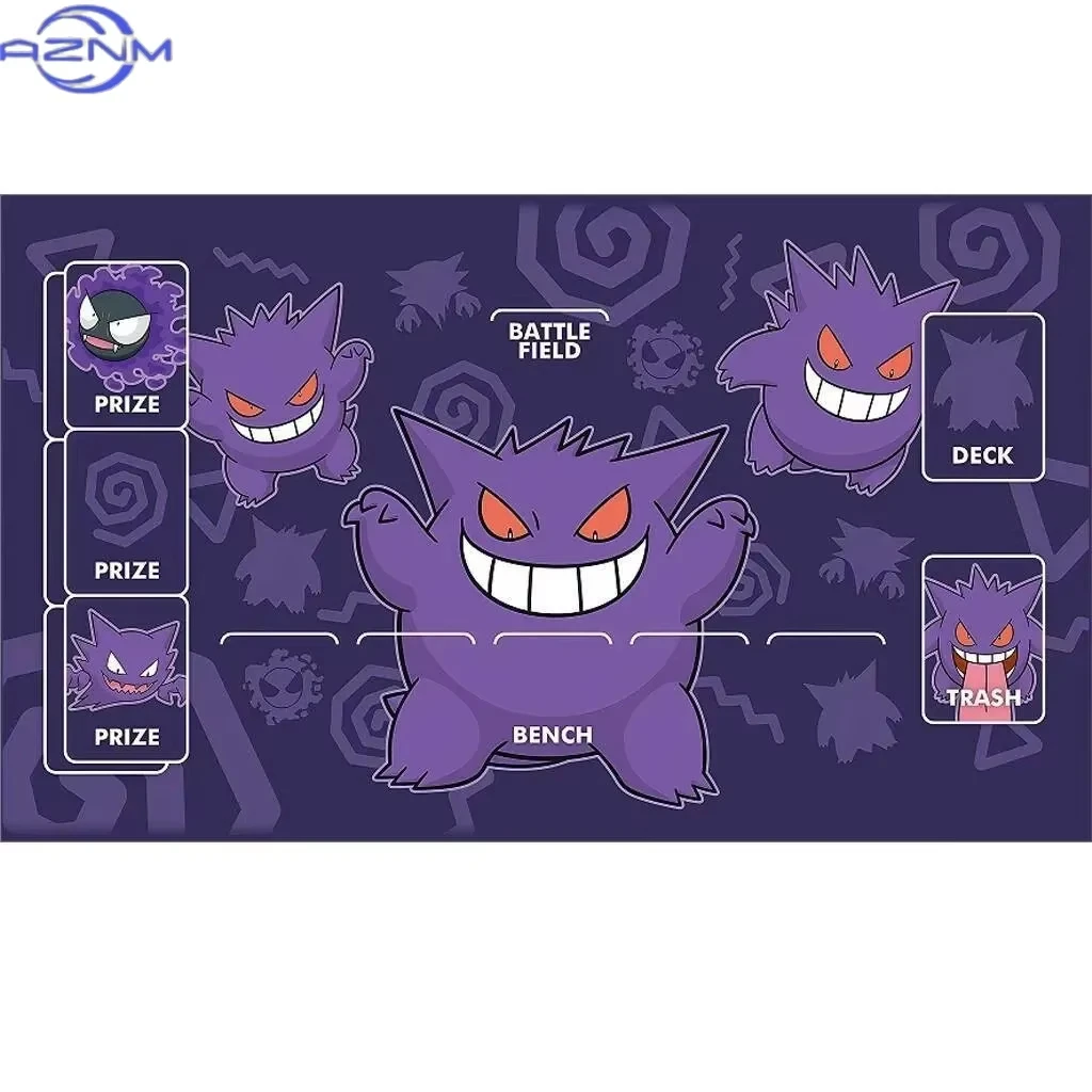 Pokemon TCG Playmat Cute Ditto Pikachu Lapras Lake Scene Card Game Mat Non-slip Rubber Trading Card Game Play Mat Desk Mouse Pad