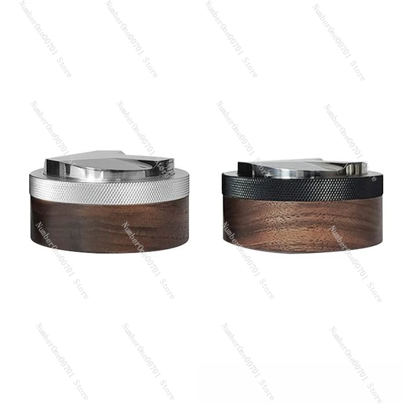 Coffee Tamper & Distributor 304 Stainless Steel | with Walnut Handle for Espresso