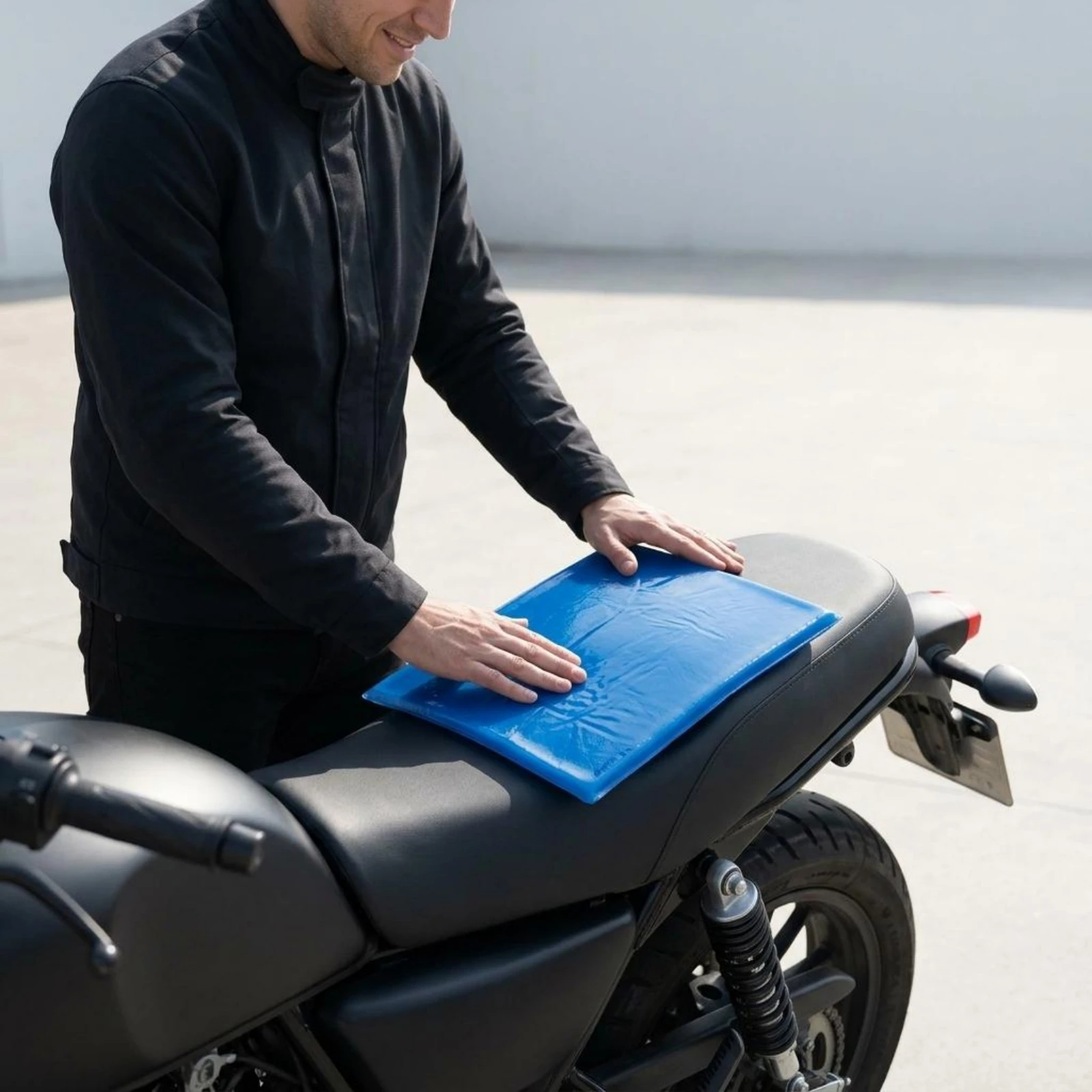 

Motorcycle Seat Cushion Gel Pad Molded Motorcycle Gel Cushion Cooling Seat Pad Shock Absorption Waterproof