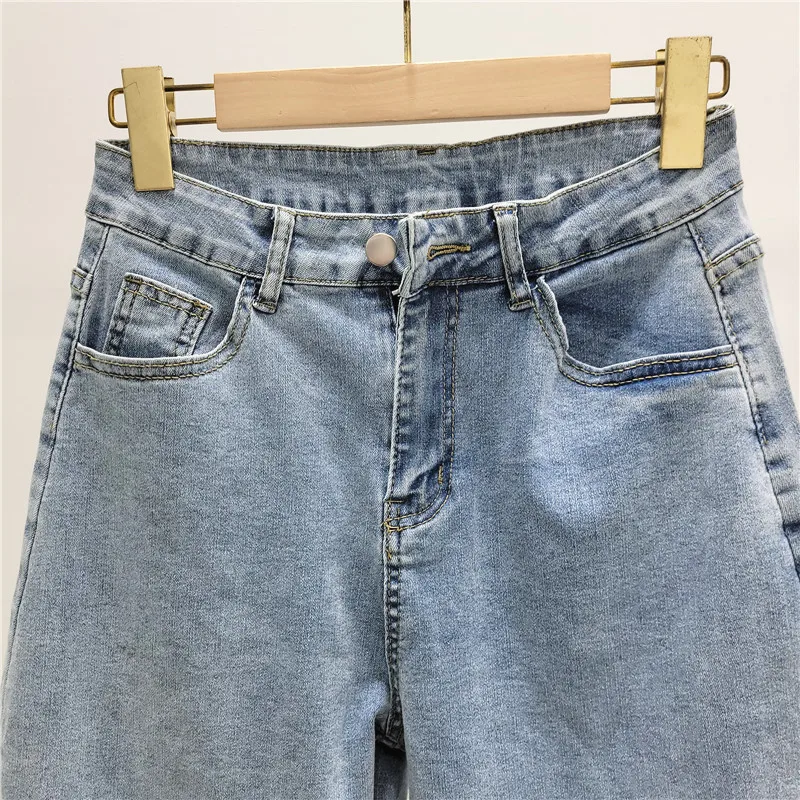 Women Shorts 2024 Summer New Heavy Industry Beads Embroidered Hem Slimming Patchwork High Waist Straight Shorts Women Clothing