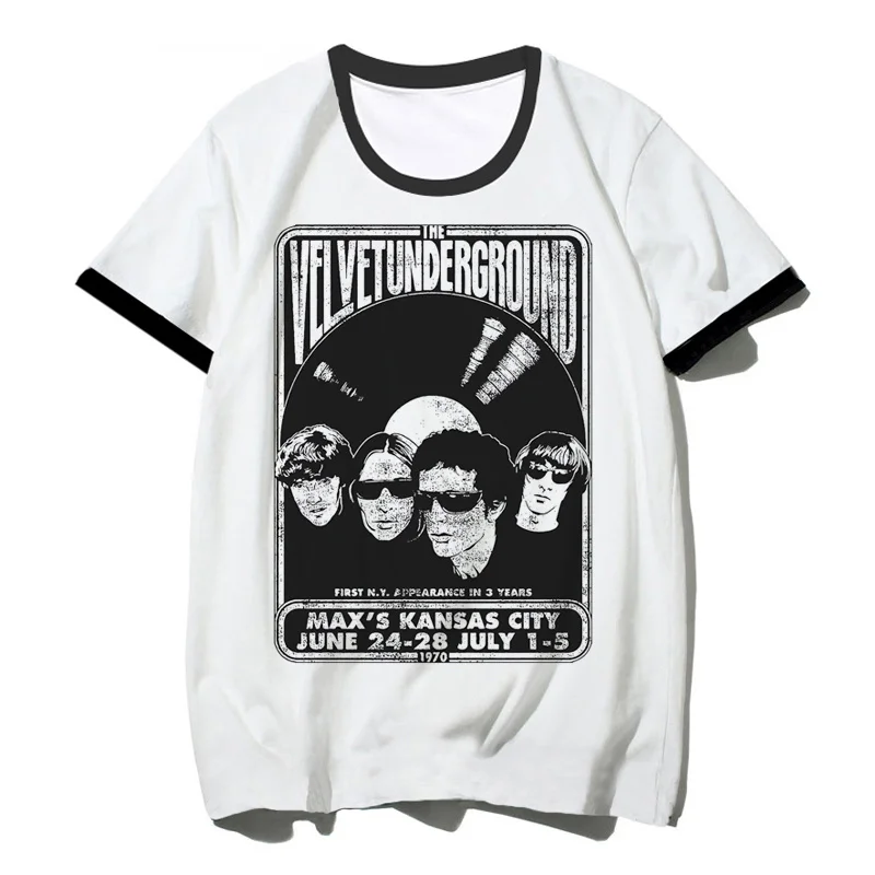 Мужская винтажная Футболка с принтом бархатной подземной одежды, белая футболка с рисунком аниме 2022, футболка с графическим принтом