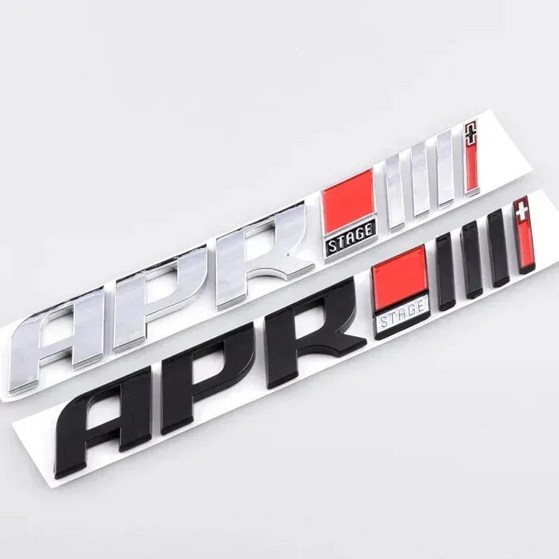 3D ABS APR Stage III 3+ Letters Logo Car Rear Trunk Boot Badge Emblem Sticker For VW GOLF Audi R8 RS A3 A4 Q5 A6 A8 Q7 Q5