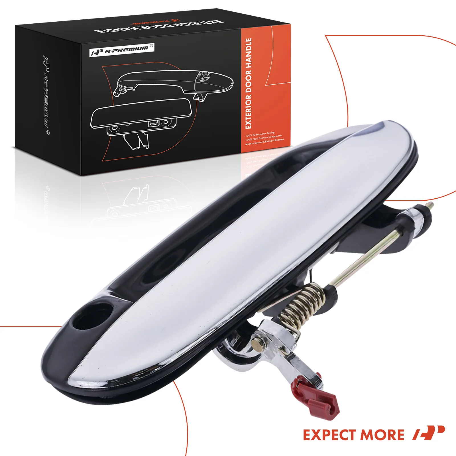 A-Premium Front Driver Side Chrome + Smooth Black Exterior Door Handle for GMC Envoy 2002-2009 Envoy XL Saab 9-7x 2005-2009