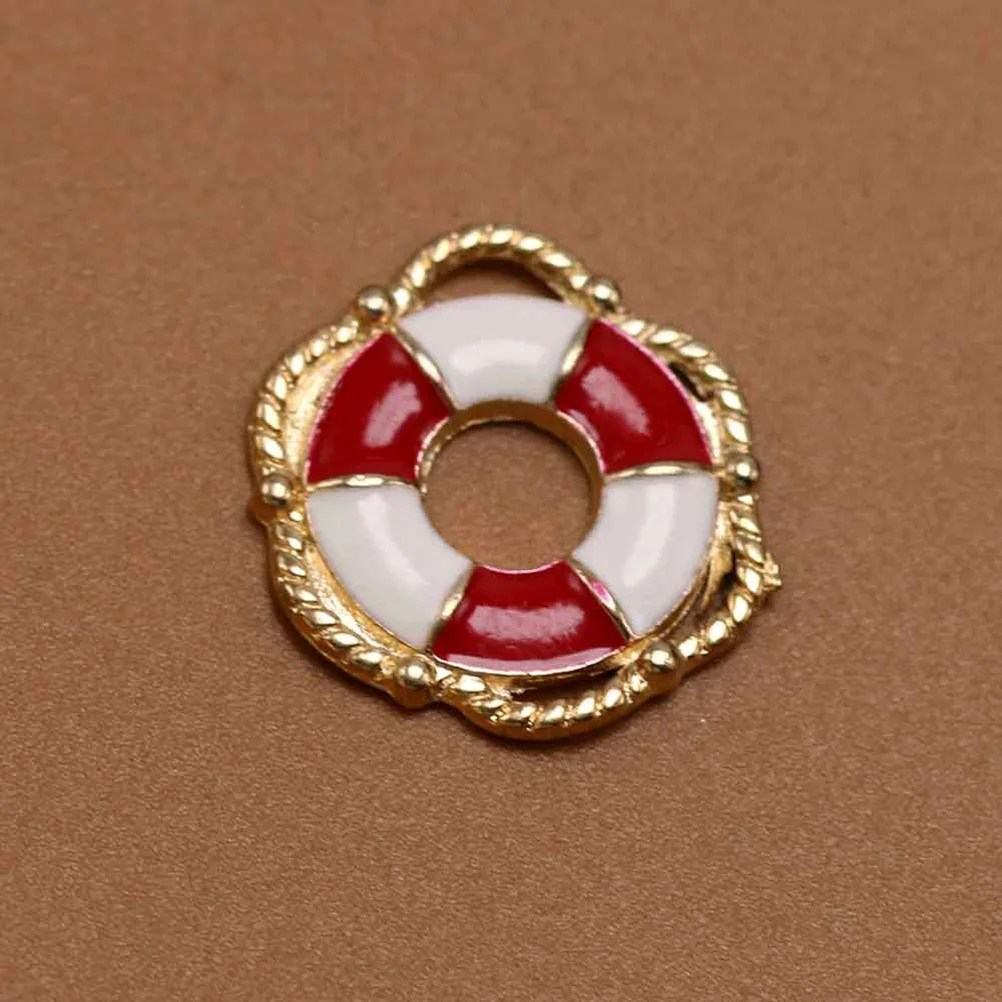 

20 Pcs Navy Style Lifebuoy Bracelet Pendant Jewelry Making Pendants Alloy Charm